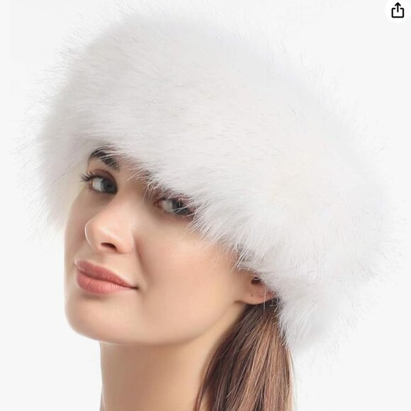 sy soul young Accessories - sy soul young Faux Fur Headband with Elastic Stretch White